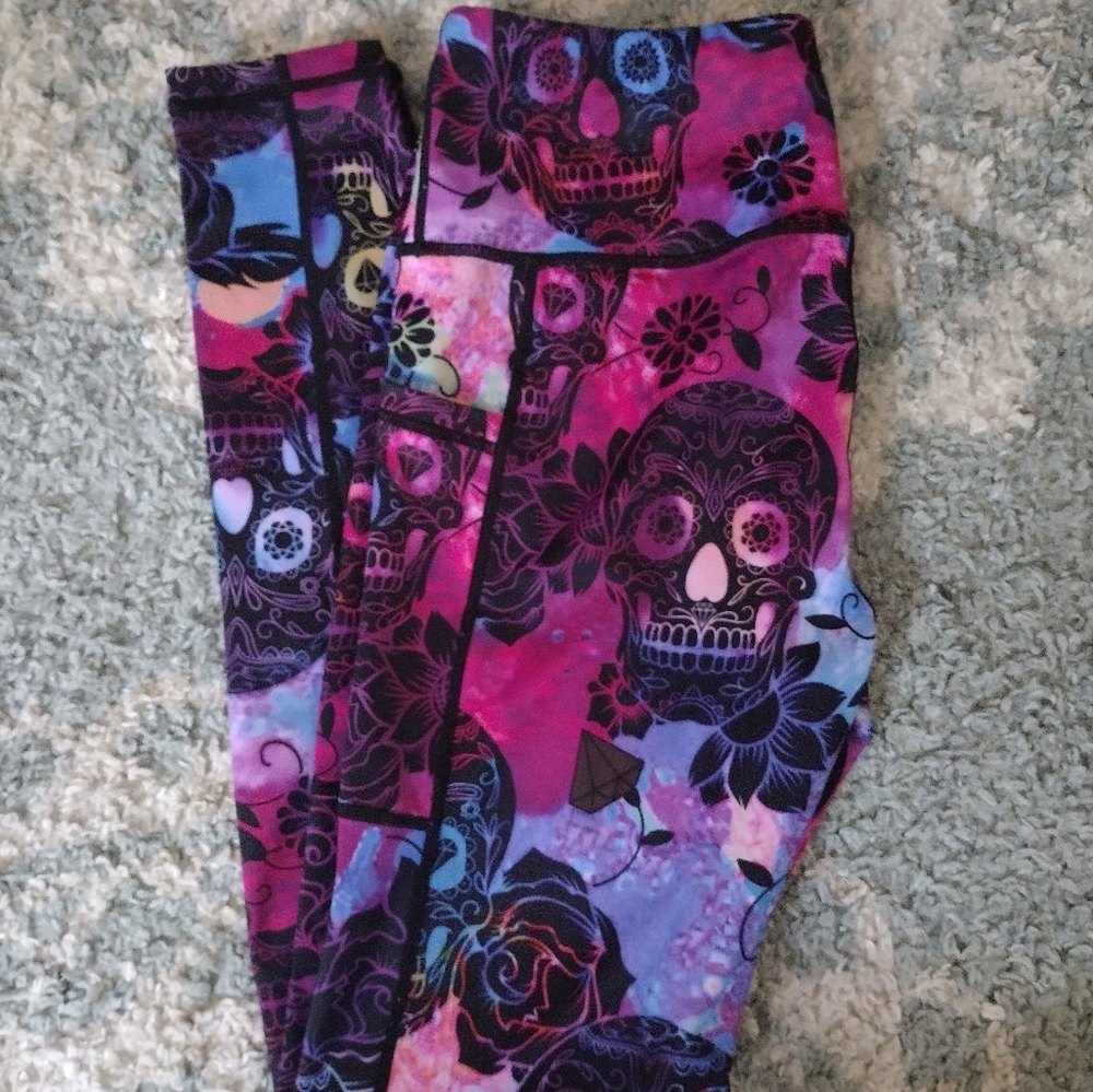 Full length Rose Skull Constantly Varied Gear Leggings